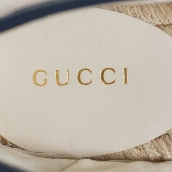Authentic NEW GUCCI Nappa Matelasse GG Marmont Espadrilles 35.5 Cream US 5 - Picture 3 of 4